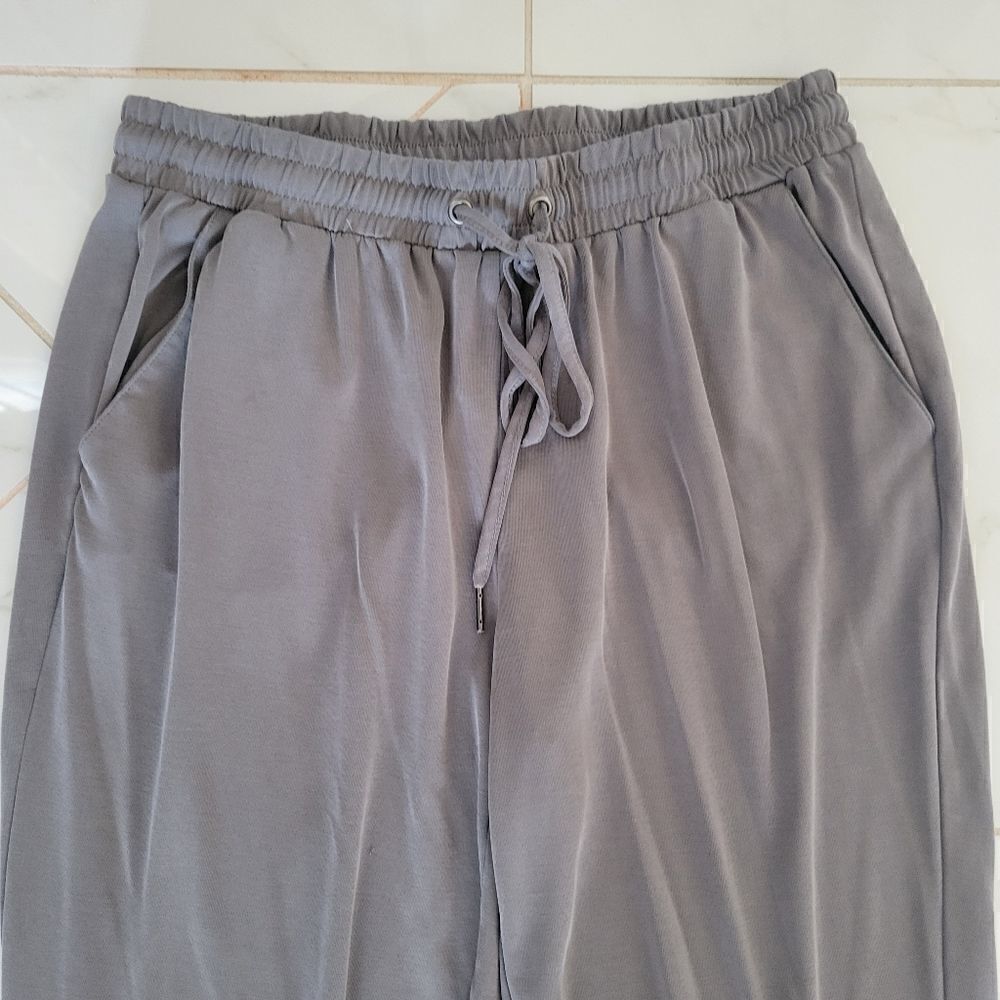 SPLENDID Grey Silky Jogger Pants M - Picture 4 of 8